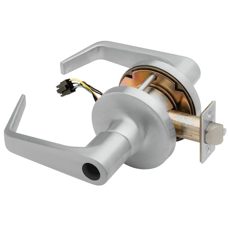 Falcon Grade 1 Storeroom Electric Cylindrical Lock, Fail Secure, Less Cylinder, Dane Lever, 3-1/2-in Rose D T881LD D 626 24V